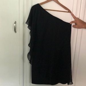 Black one shoulder cocktail dress